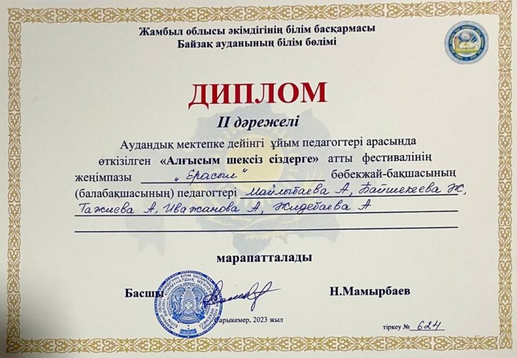"Алғысым шексіз сіздерге "атты аудандық байқау