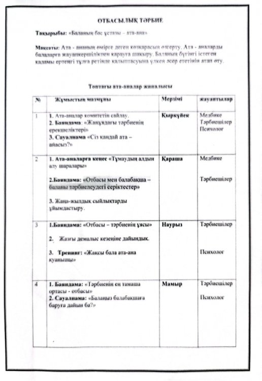 оТБАСЫЛЫҚ ТӘРБИЕ